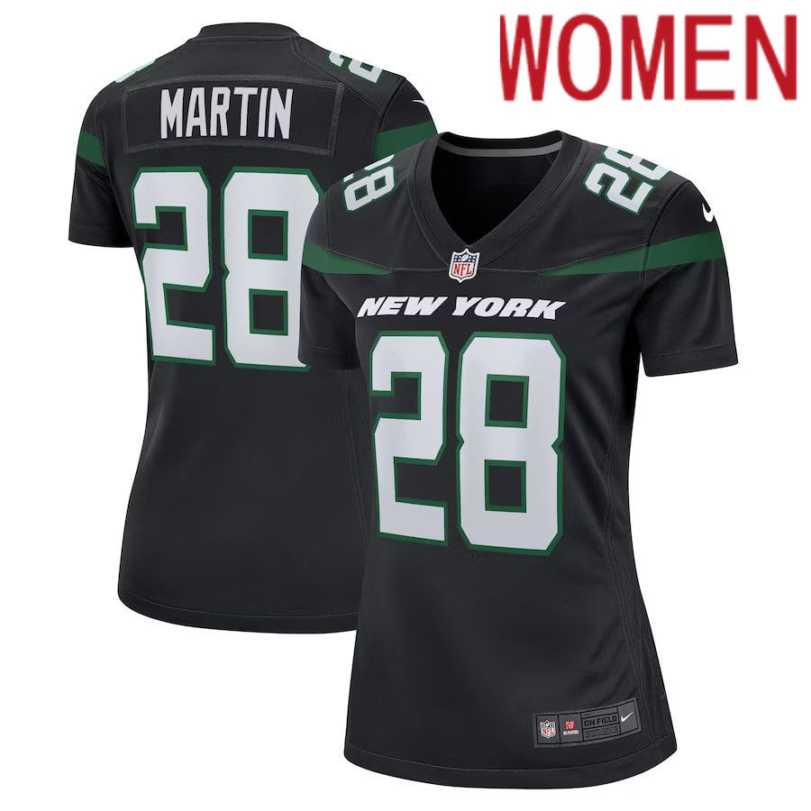 Women New York Jets 28 Curtis Martin Nike Black Retired Player NFL Jersey